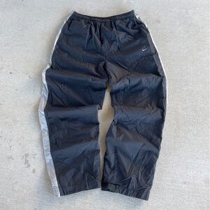 Nike Baggy Y2k Nylon Sweatpants with Small Swoosh Logo, Size L